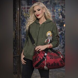 L.A.M.B. Red and Black Duffel Bag